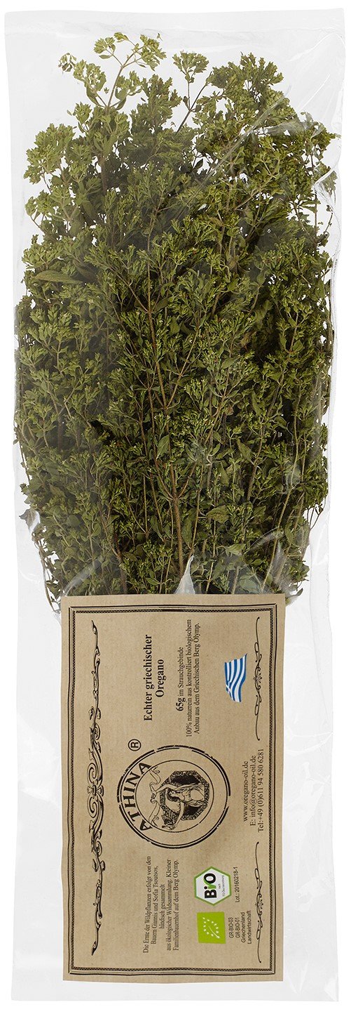 Athina Greek Organic Dried Oregano from Mount Olympus - No Additives and Fertilizers - Elevate the Flavor & Aroma of your Dishes and Lift your Mood with Pure 100% Natural Oregano Dried Herb 65g